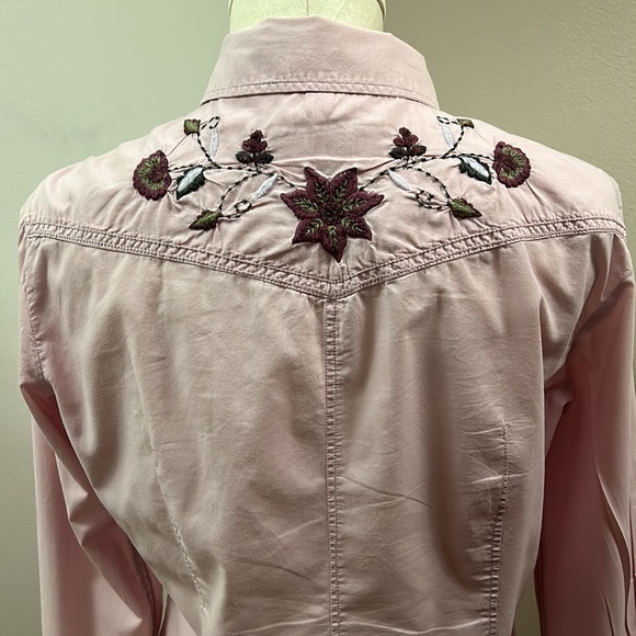 Esprit Lilac Button Down Cotton Embroidered Shirt size 4 - Picture 8 of 17